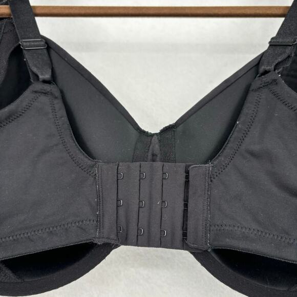 Barely Breezies T-Shirt Bra 44D Black Underwire Modesty Lined Full Coverage - Picture 4 of 7